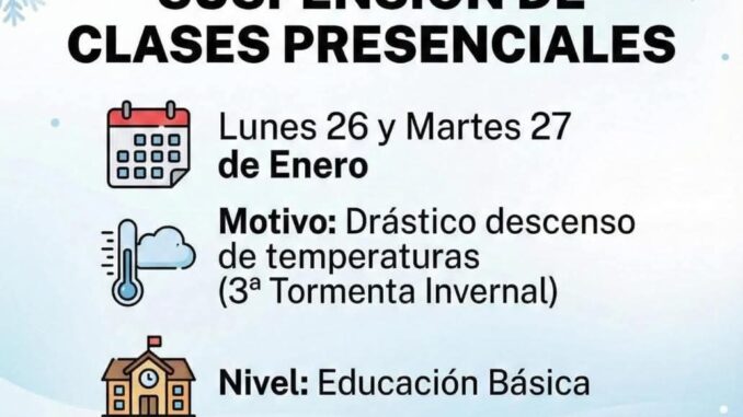 Emite SEyD declaratoria de suspensión de clases presenciales en Educación Básica