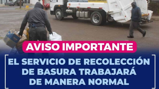 Trabajará normal servicio de recolección de basura este 2 de febrero