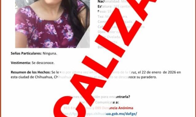 Reporta FEM localización de Mayre Marlene C. M., en buen estado de salud