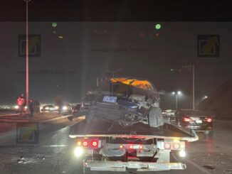 Aparatoso accidente en periférico R. Almada deja daños materiales cuantiosos