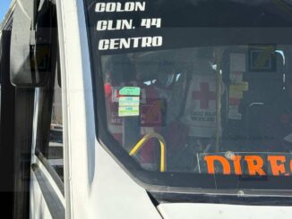 Mujer adulta sufre accidente dentro de camión urbano tras frenado repentino