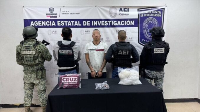 Detiene AEI a sujeto con metanfetaminas y arma en Cd. Juárez