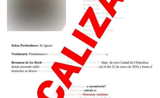 Localiza FEM a menor de 15 años con reporte de ausencia en la ciudad de Chihuahua