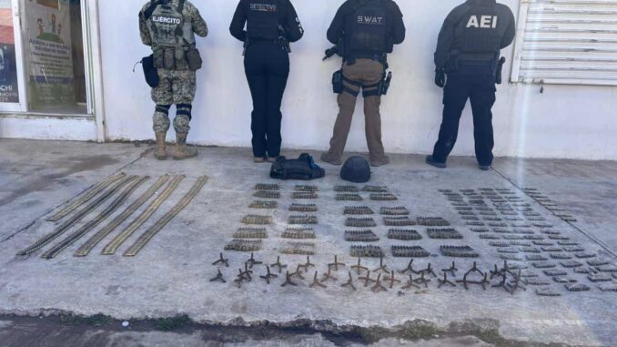 Aseguran vehículos con cartuchos y equipo táctico durante operativo conjunto en Guachochi