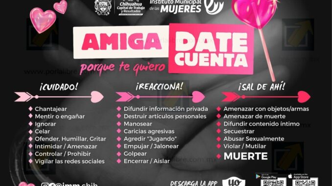 Comparte Municipio alertas para prevenir violencia en el noviazgo