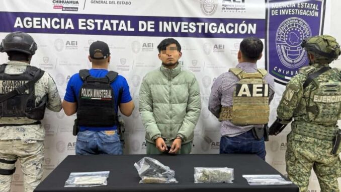 Detiene a AEI a sujeto que traía pistola y drogas en Parajes de Oriente
