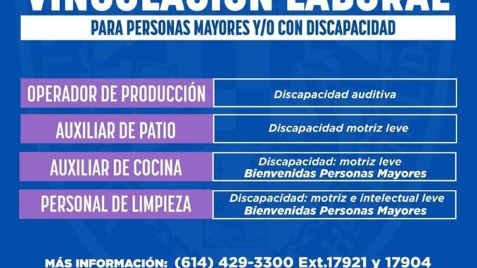 Anuncia Desarrollo Humano nuevas vacantes para personas con discapacidad y adultos mayores