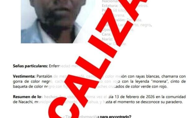 Localiza FGE a masculino con reporte de ausencia en Guachochi