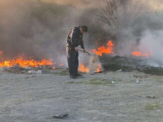 Provocan incendio en lote baldío