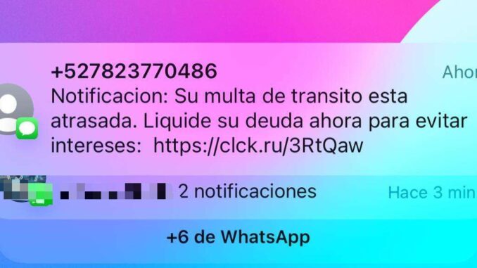 Advierten sobre cobro falso de multas por mensajes