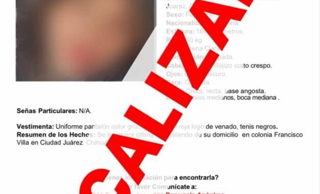 Localizan en Chihuahua a adolescente reportada como ausente en Juárez – Fiscalía General del Estado de Chihuahua