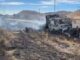 Choque entre tractocamiones provoca incendio y caos vial en la carretera Delicias–Chihuahua