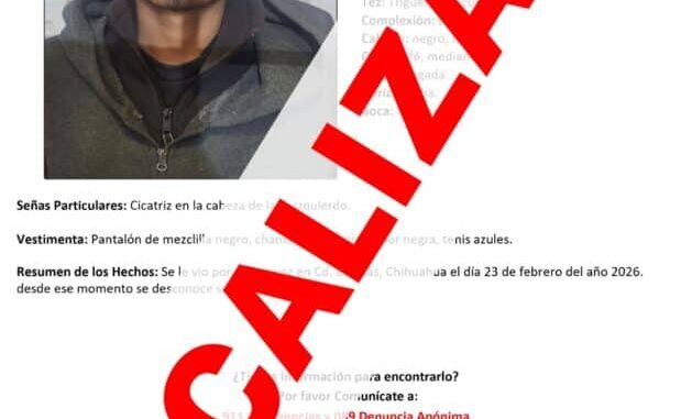 Localizan en Zacatecas a joven con reporte de ausencia en Delicias