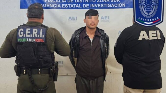 Detienen AEI y DSPM a imputado por robo de un teléfono celular en Parral