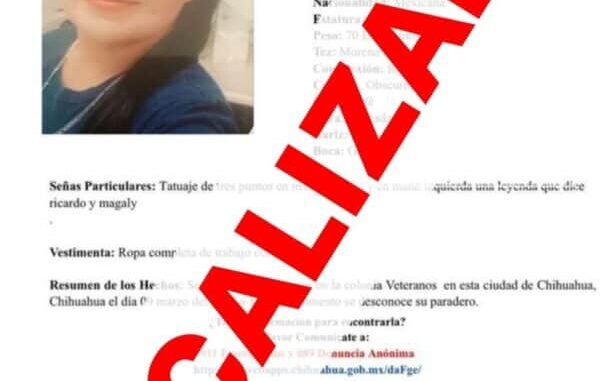 Localiza AEI Noroeste en Janos, a mujer desaparecida en Chihuahua