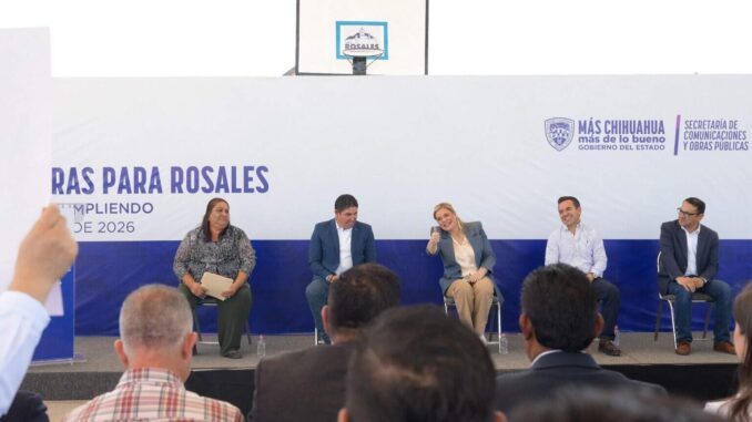 Maru Campos entrega en Rosales obras de infraestructura