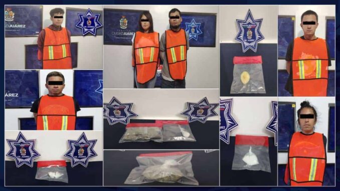 Arrestan a seis con marihuana y cristal en distintos puntos