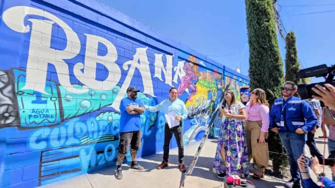 Devela JMAS Chihuahua nueve murales para promover la cultura del agua