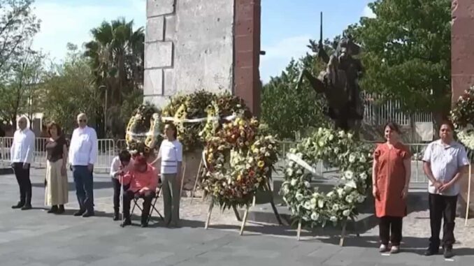 Claudia Sheinbaum encabeza guardia de honor por aniversario luctuoso de Emiliano Zapata