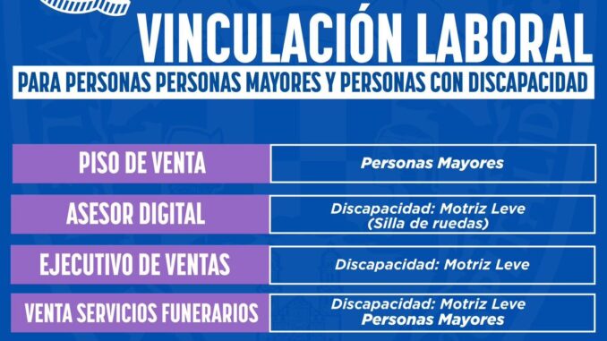 Presenta Desarrollo Humano vacantes laborales para adultos mayores y personas con discapacidad