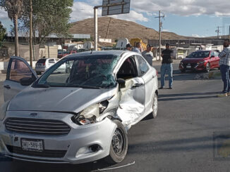 Choque en cruce carretero deja un lesionado en la vía Chihuahua a Cuauhtémoc