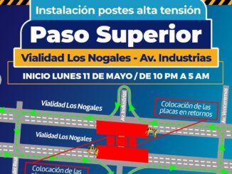 ¡Alerta vial! Habrá cambios en la circulación en Los Nogales e Industrias por instalación de postes de alta tensión