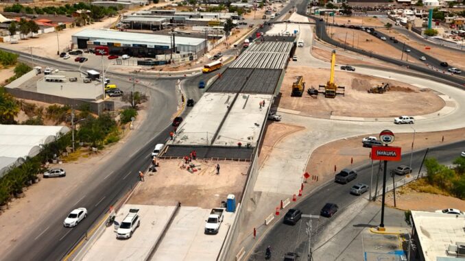 Concluye Municipio con éxito montaje de trabes en Paso Superior carretera Aldama y avenida Fuerza Aérea