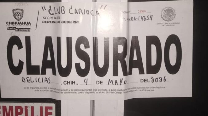 Clausura gobernación estatal 26 establecimientos durante la última semana