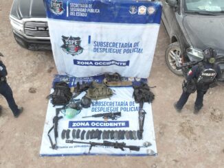Aseguran armamento y vehículos tras enfrentamiento a la altura de la caseta Cuauhtémoc 
