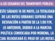 Anuncia Transporte modificaciones en rutas alimentadoras debido a marcha convocada por Morena