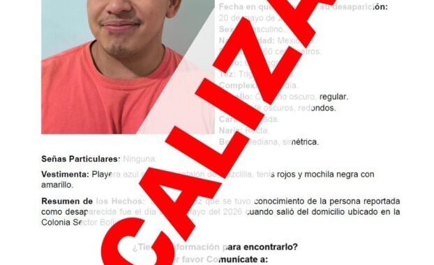 Localiza FDZC a masculino con reporte de ausencia en la ciudad de Chihuahua
