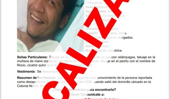 Localiza Fiscalía de Distrito a masculino con reporte de ausencia en Chihuahua