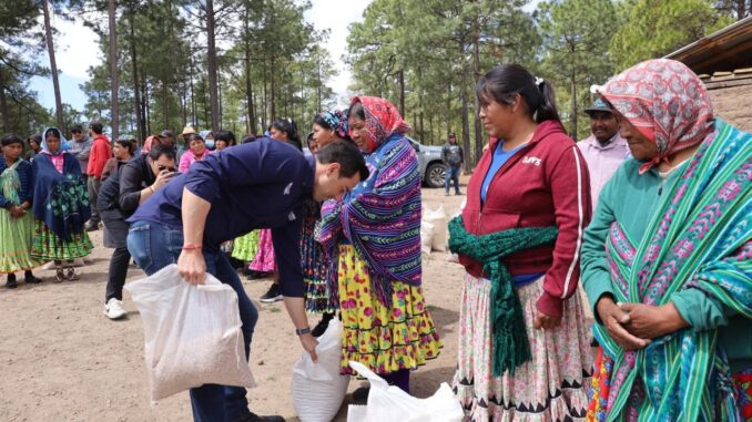 Entrega SPyCI apoyos alimentarios y productivos en Bocoyna