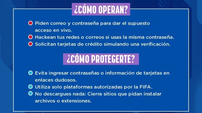 Advierten sobre fraudes digitales rumbo al Mundial 2026