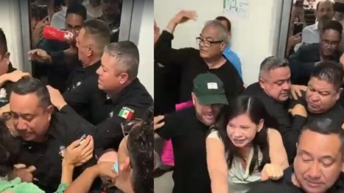Trifulca en sesión del Congreso; colectivos LGBT intentan ingresar a la fuerza