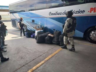 Realizan Policía Municipal y Guardia Nacional revisiones en Central Camionera