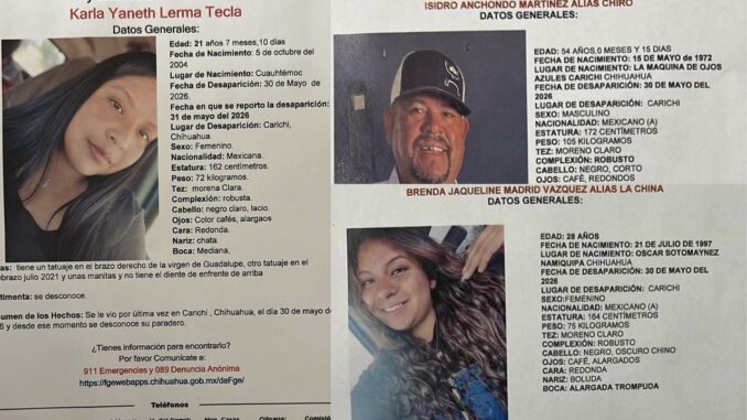 Confirma FGE, identidades de las dos mujeres y el hombre localizados en la vía corta a Parral